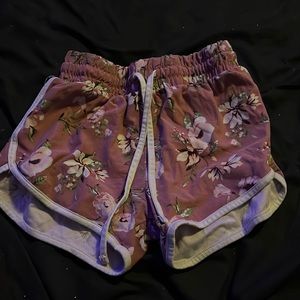 Woman’s pink floral soft shorts $12